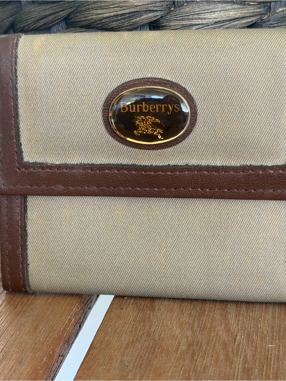 Burberrys vintage Canvas Leather Coin Purse - Picture 2 of 6